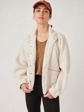 Free People Movement Sherpa Fleece Jacket Cream Size S